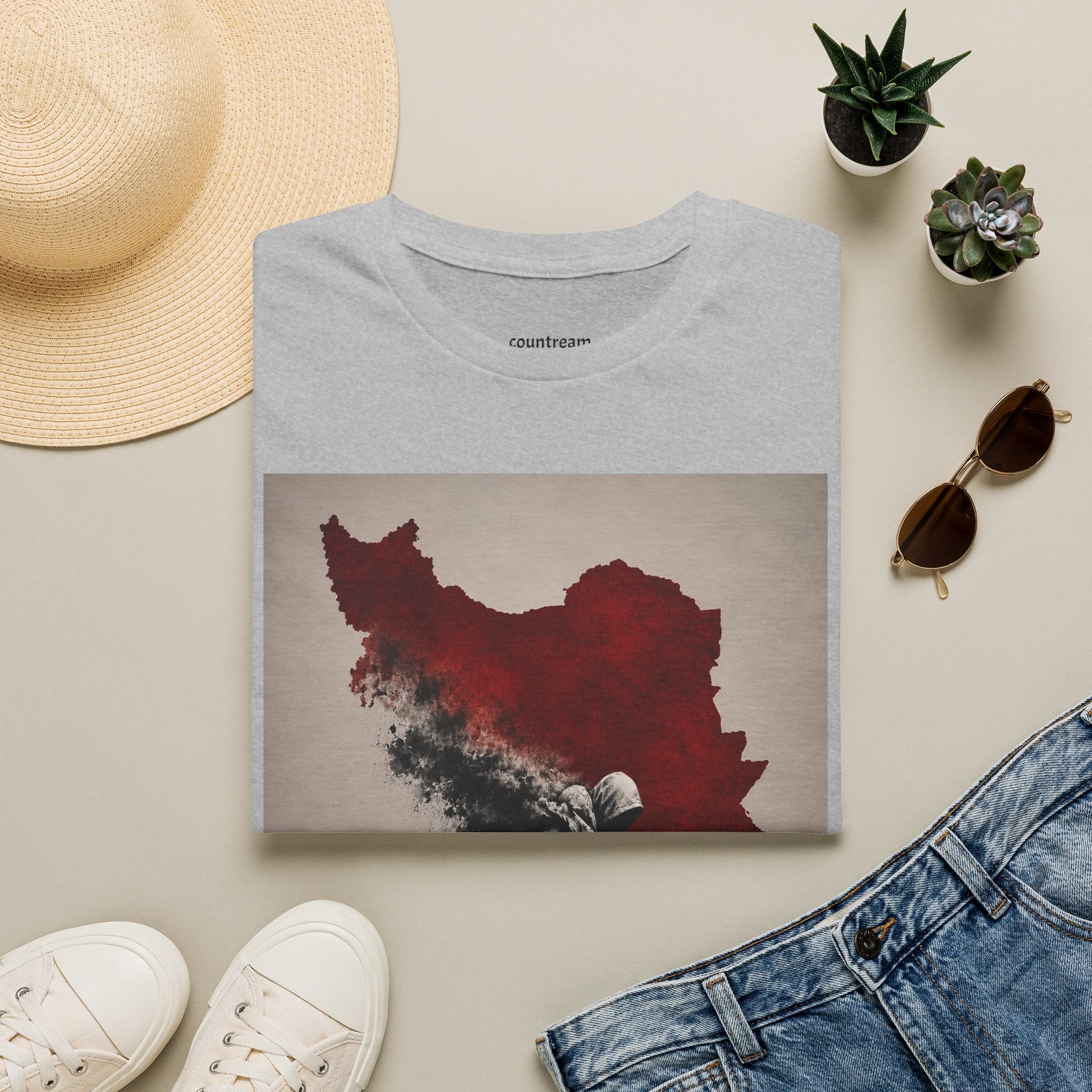 Lion Graphic T-Shirt — Regal Lion with Red Sun Art Print