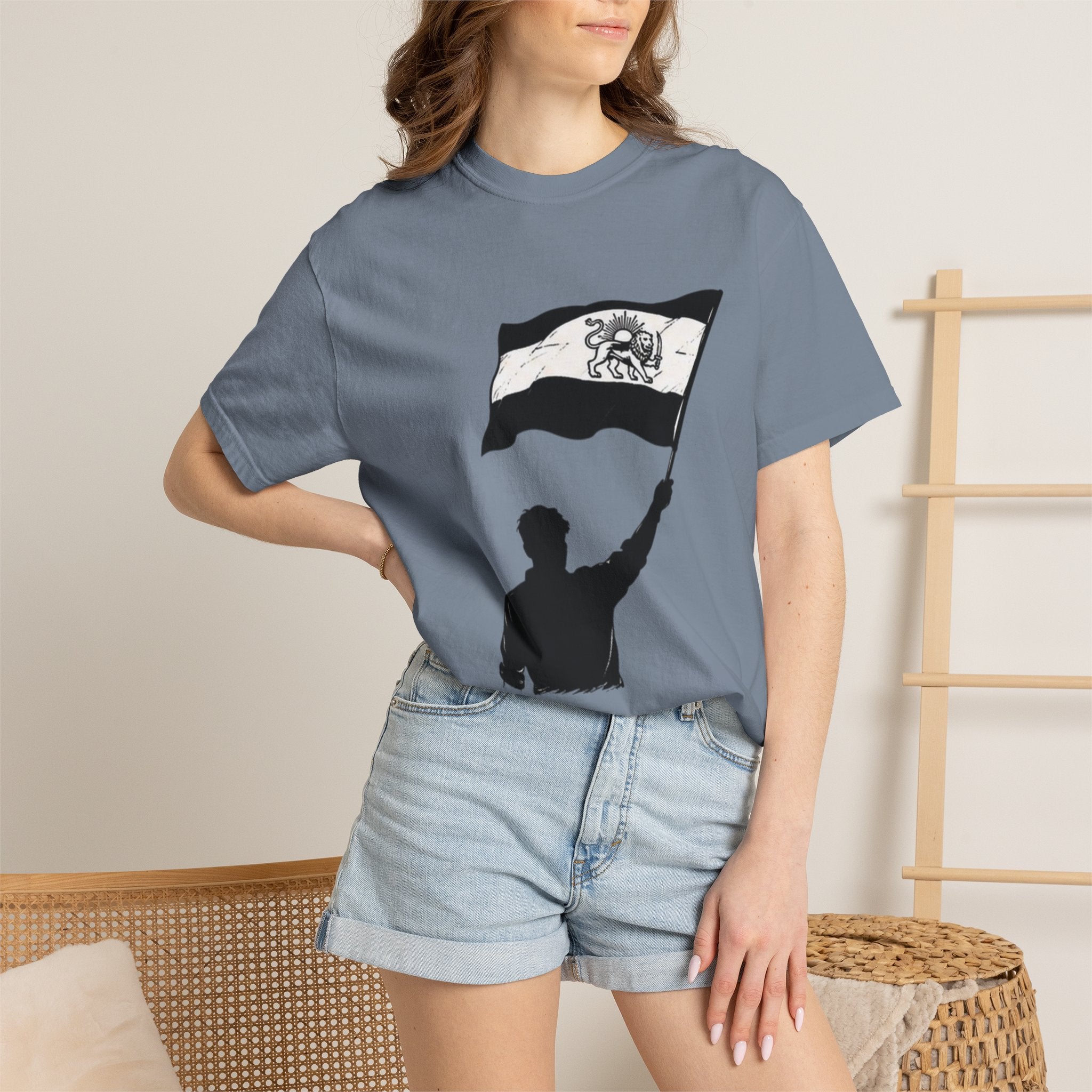Lion Flag T-Shirt — Persian Lion Emblem Tee
