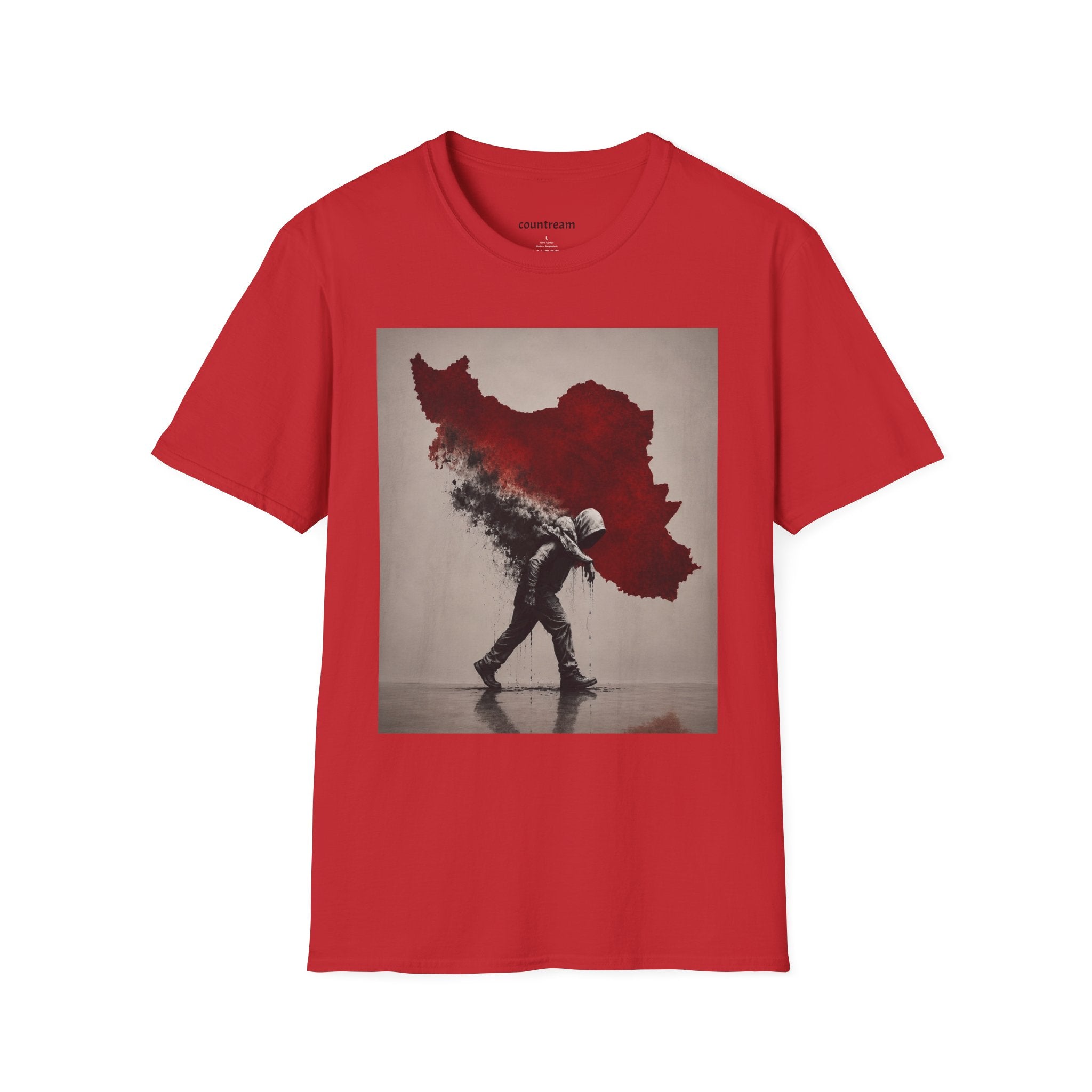 Lion Graphic T-Shirt — Regal Lion with Red Sun Art Print
