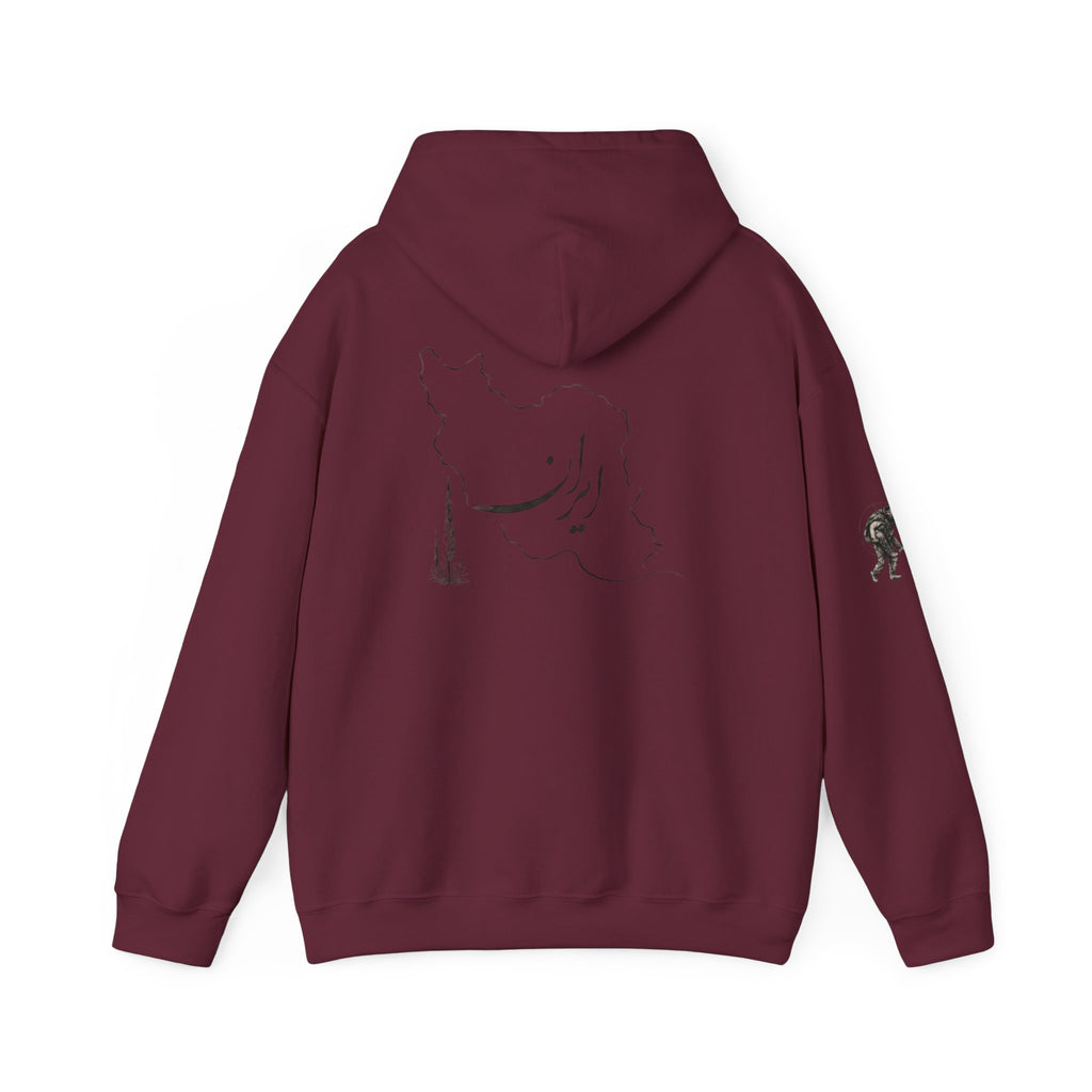 Persian Crest Hoodie – Iran Map & Lion Emblem Pullover