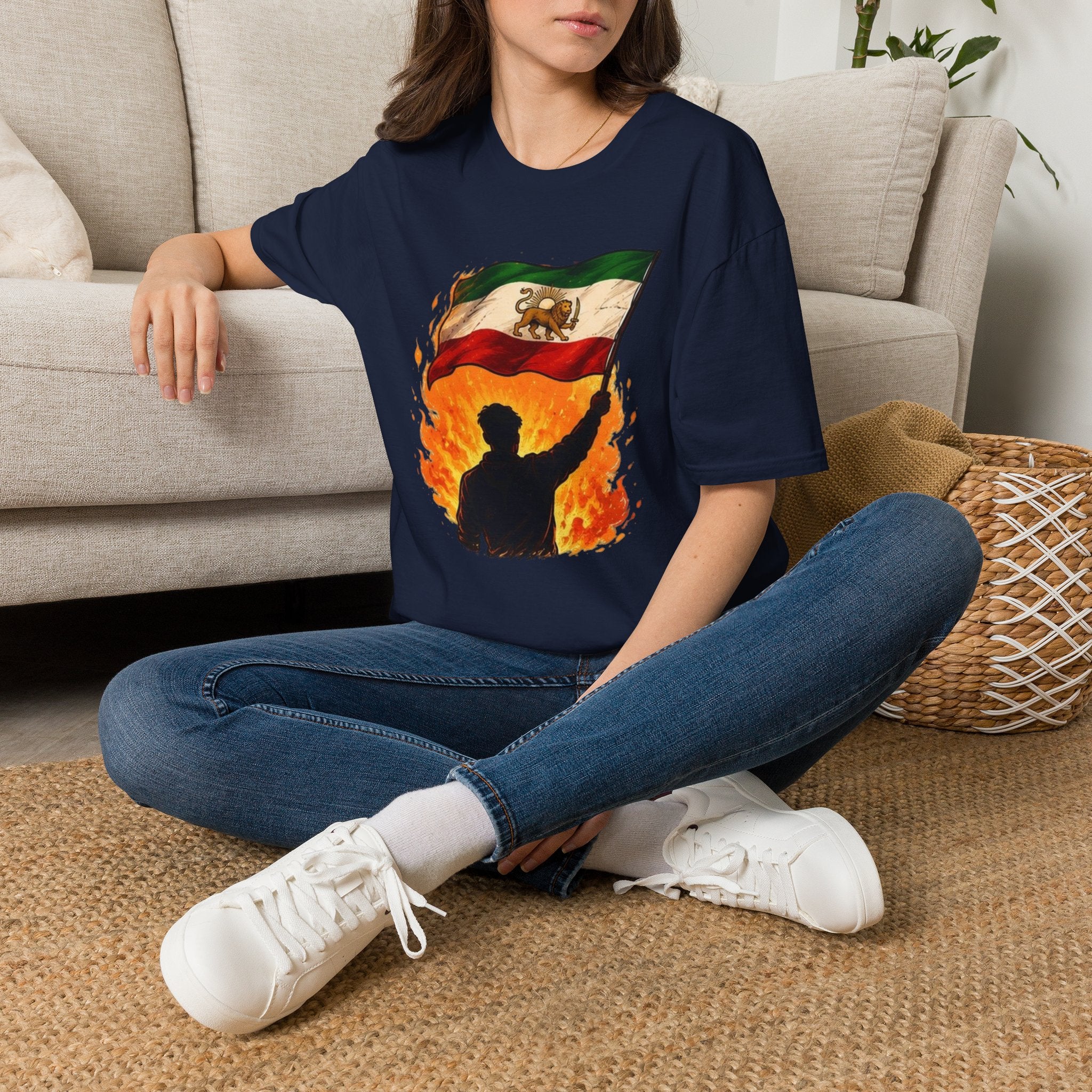 Persian Lion Flag T-Shirt — Vintage Iranian Flag Design