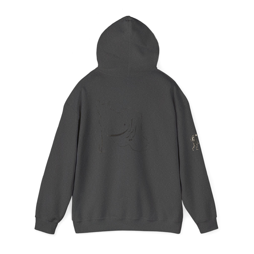 Persian Crest Hoodie – Iran Map & Lion Emblem Pullover