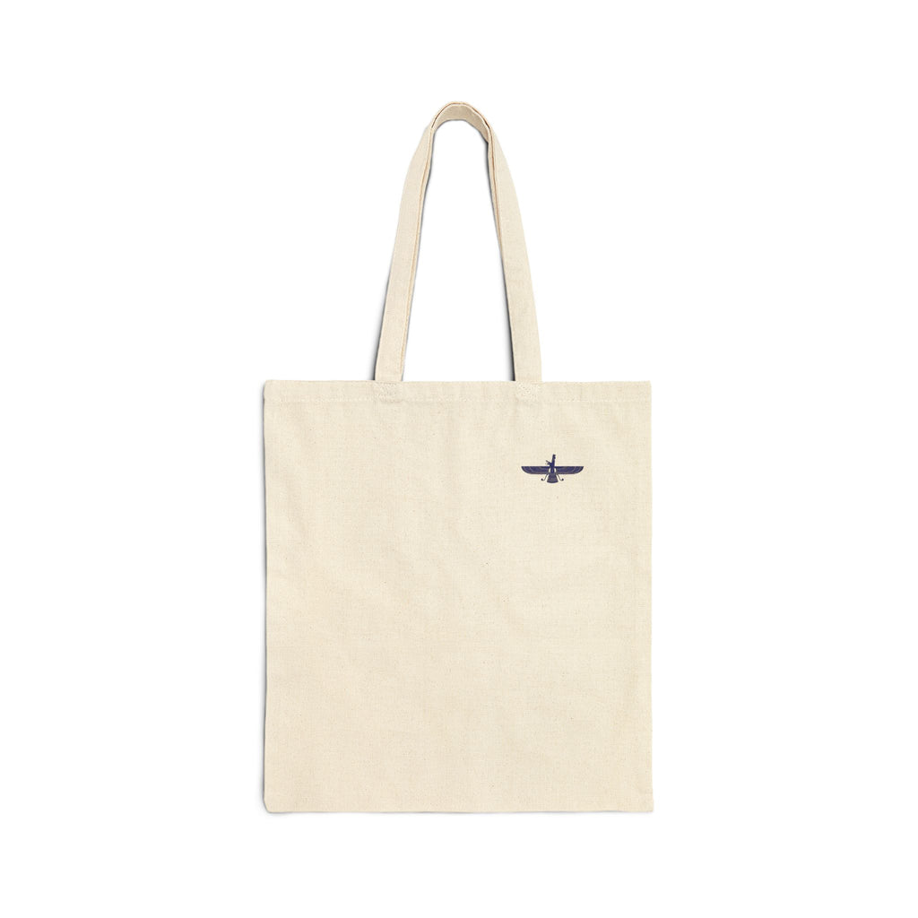 Vintage Persian Motifs Canvas Tote — Minimal Calligraphy & Symbols Cotton Bag