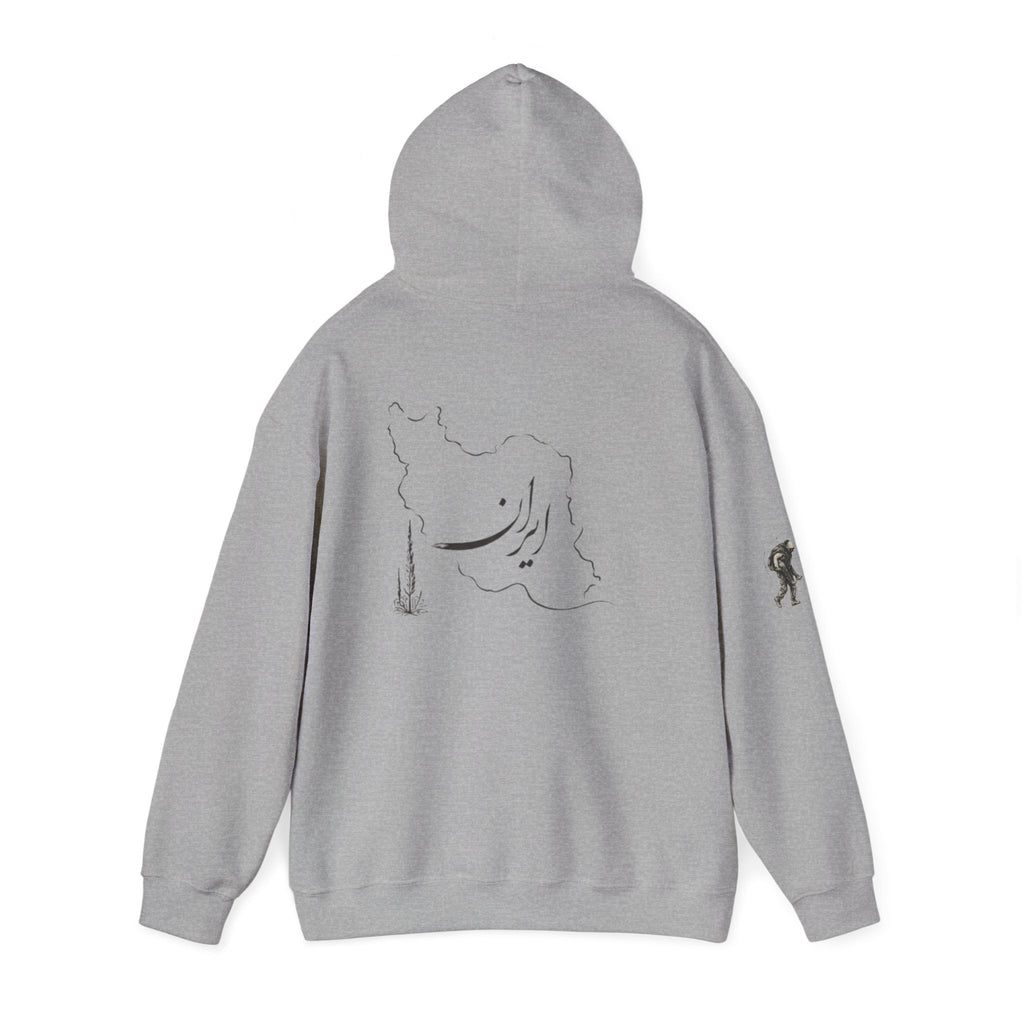 Persian Crest Hoodie – Iran Map & Lion Emblem Pullover