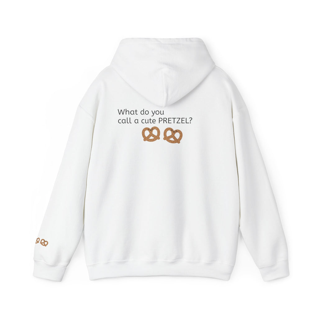 Pretzel Pun Hoodie — "CUTEZEL :))))" Graphic Sweatshirt (What do you call a cute PRETZEL?)