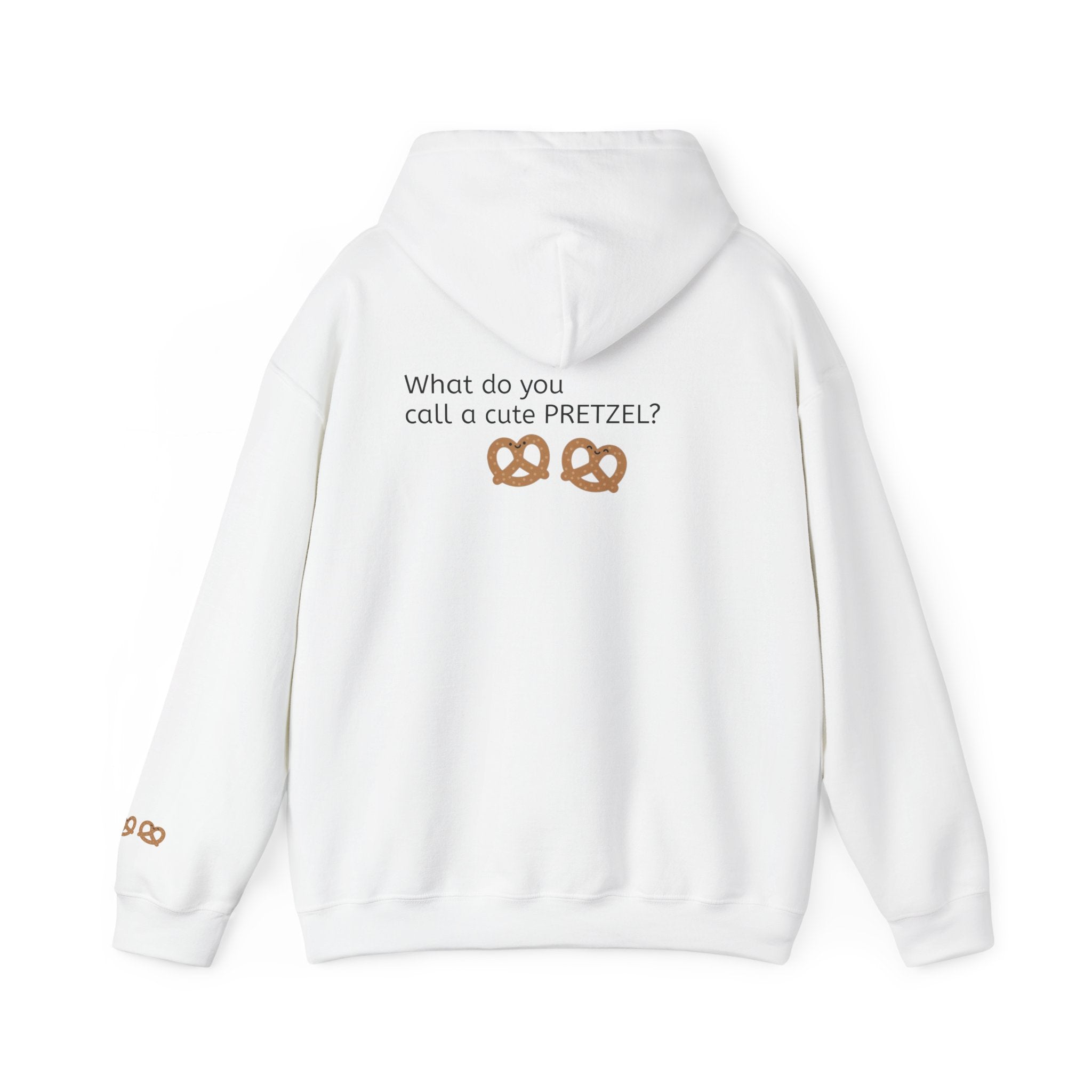 Pretzel Pun Hoodie — "CUTEZEL :))))" Graphic Sweatshirt (What do you call a cute PRETZEL?)