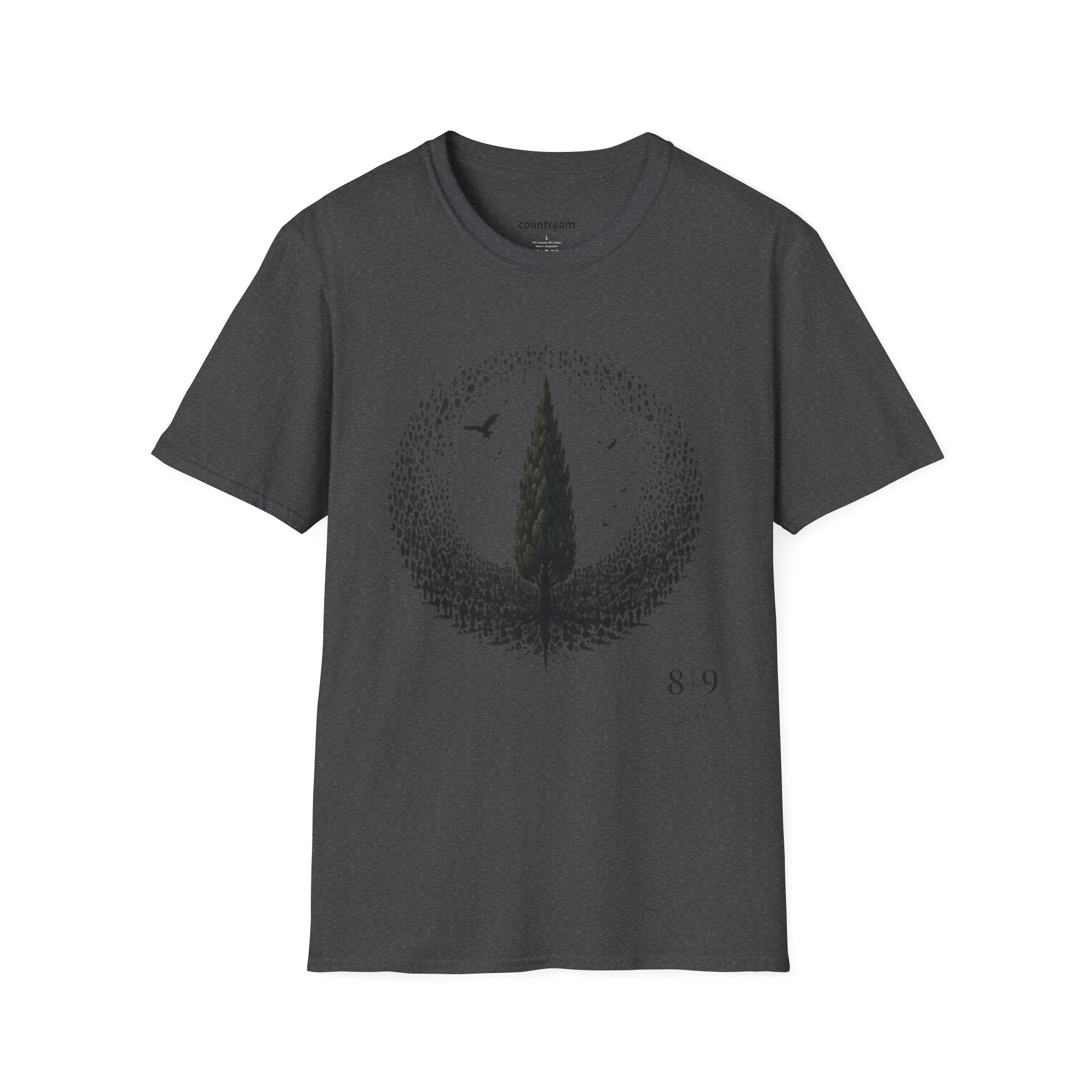 Tree Silhouette T-Shirt — Minimal Nature Graphic with Birds