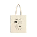 Vintage Persian Motifs Canvas Tote — Minimal Calligraphy & Symbols Cotton Bag