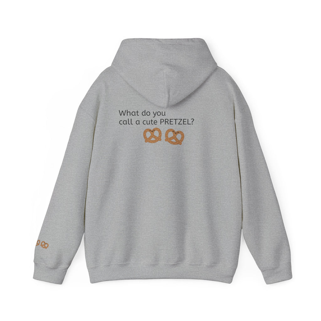 Pretzel Pun Hoodie — "CUTEZEL :))))" Graphic Sweatshirt (What do you call a cute PRETZEL?)