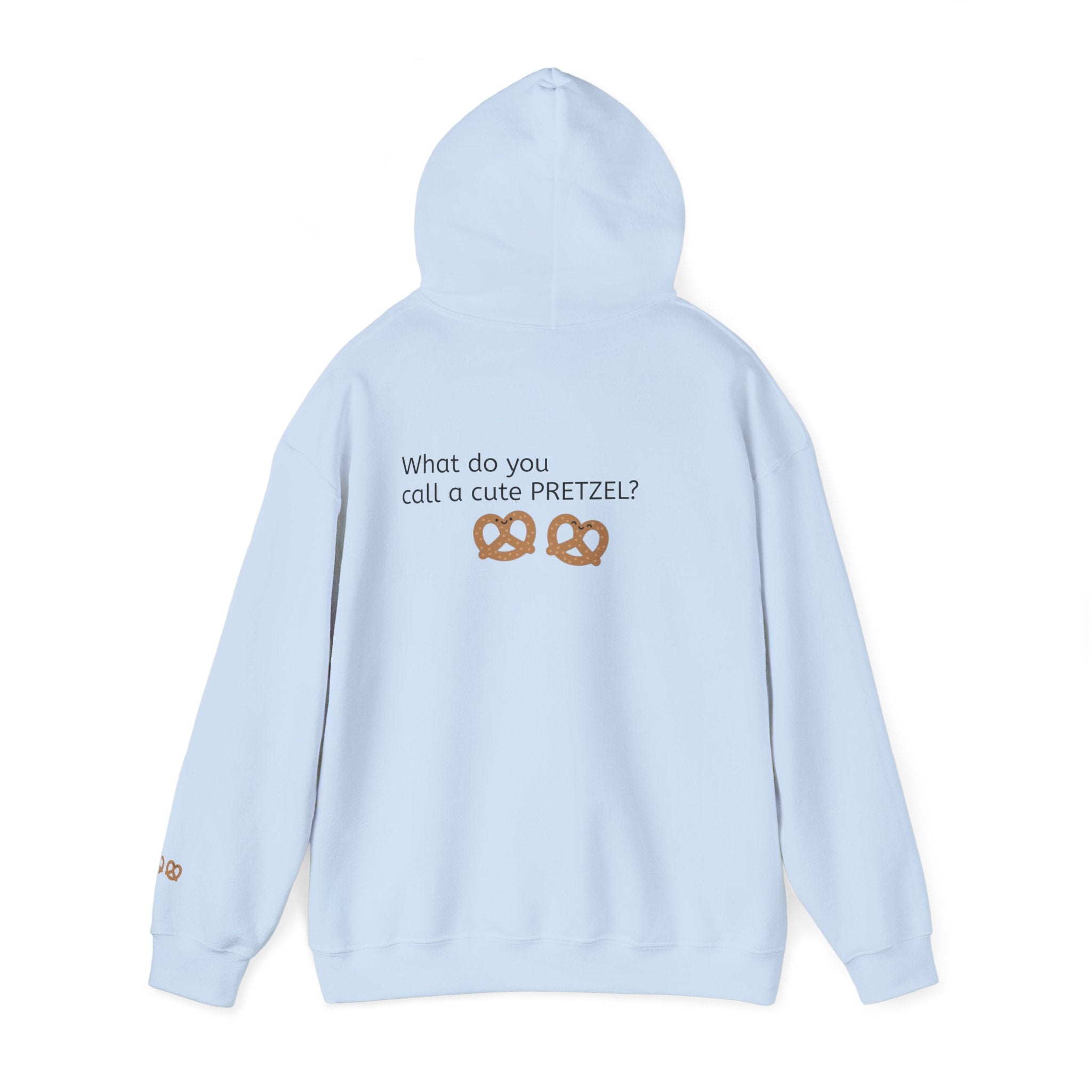 Pretzel Pun Hoodie — "CUTEZEL :))))" Graphic Sweatshirt (What do you call a cute PRETZEL?)