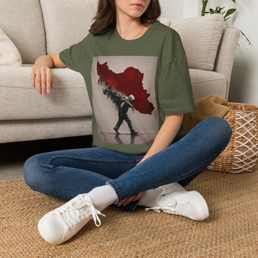 Lion Graphic T-Shirt — Regal Lion with Red Sun Art Print