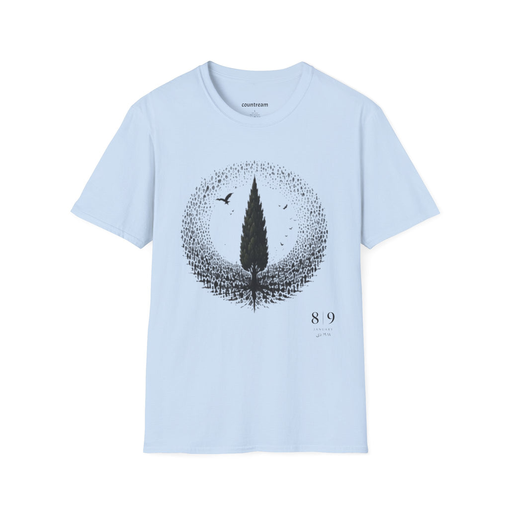 Tree Silhouette T-Shirt — Minimal Nature Graphic with Birds