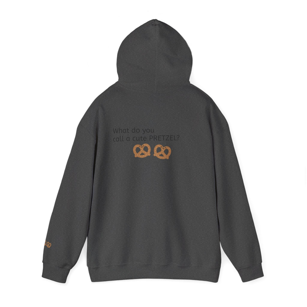 Pretzel Pun Hoodie — "CUTEZEL :))))" Graphic Sweatshirt (What do you call a cute PRETZEL?)
