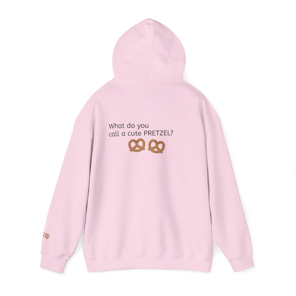 Pretzel Pun Hoodie — "CUTEZEL :))))" Graphic Sweatshirt (What do you call a cute PRETZEL?)