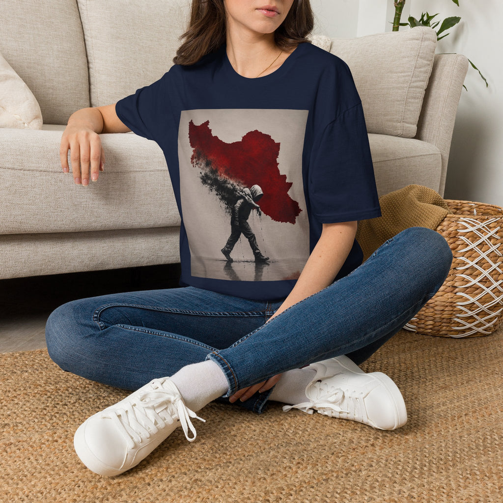 Lion Graphic T-Shirt — Regal Lion with Red Sun Art Print