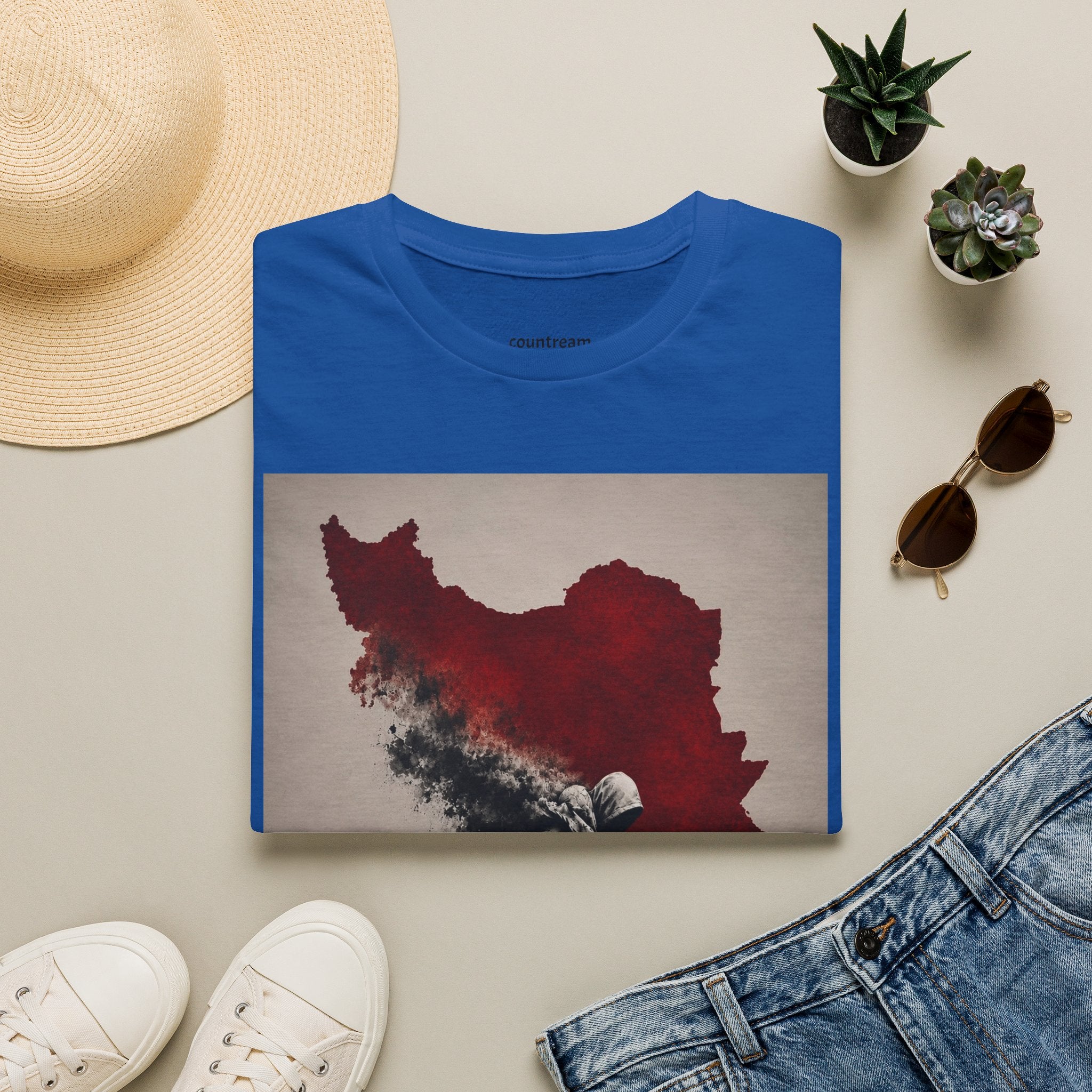 Lion Graphic T-Shirt — Regal Lion with Red Sun Art Print