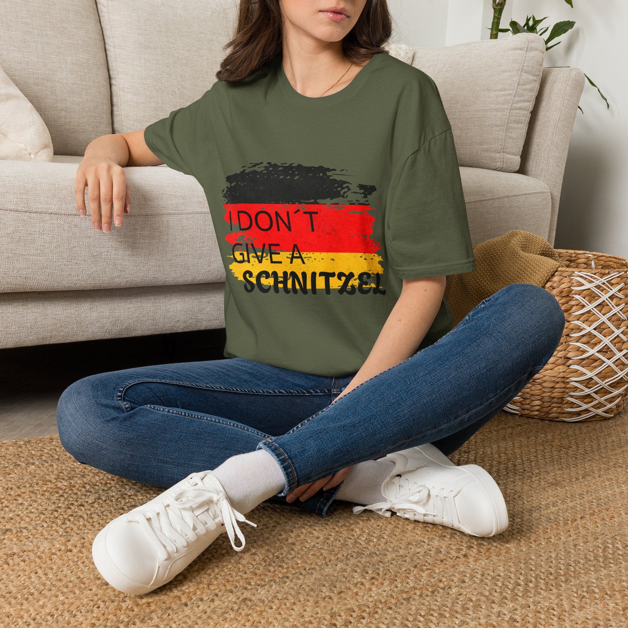 T‑Shirt — "I Don’t Give a Schnitzel" German Flag Graphic Tee