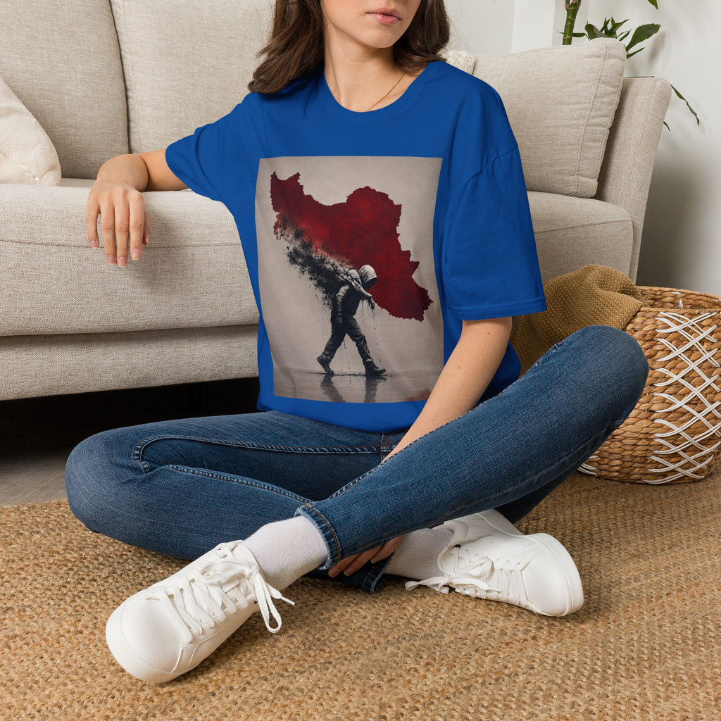 Lion Graphic T-Shirt — Regal Lion with Red Sun Art Print