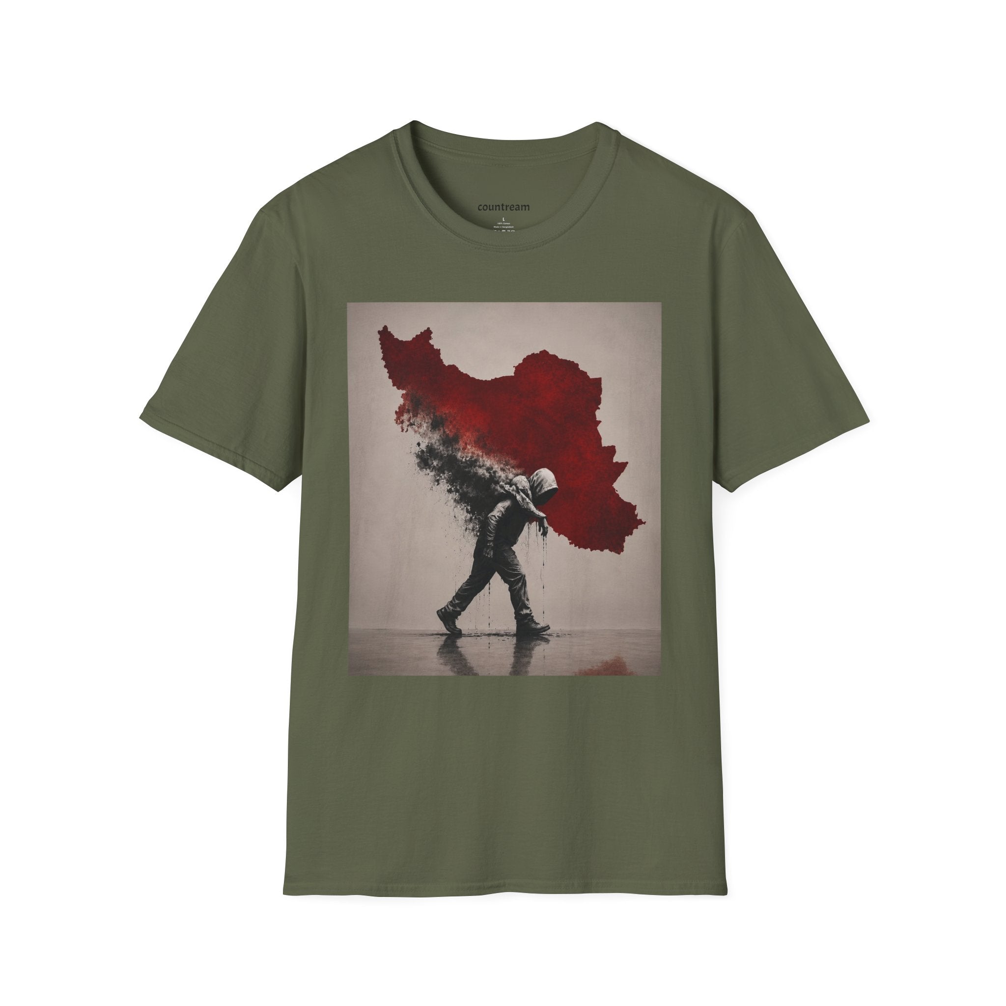 Lion Graphic T-Shirt — Regal Lion with Red Sun Art Print