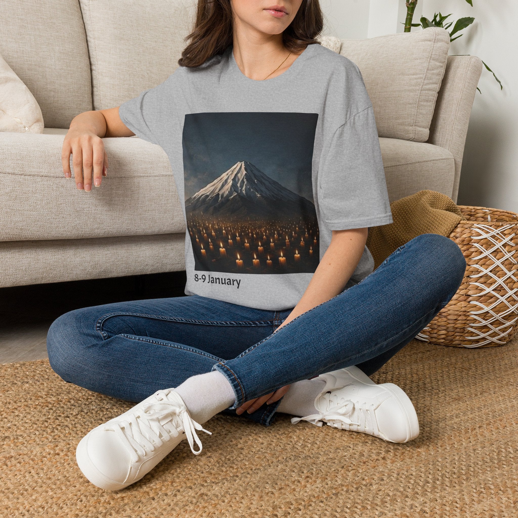 Mountain Landscape T‑Shirt — '8-9 January' Scenic Print