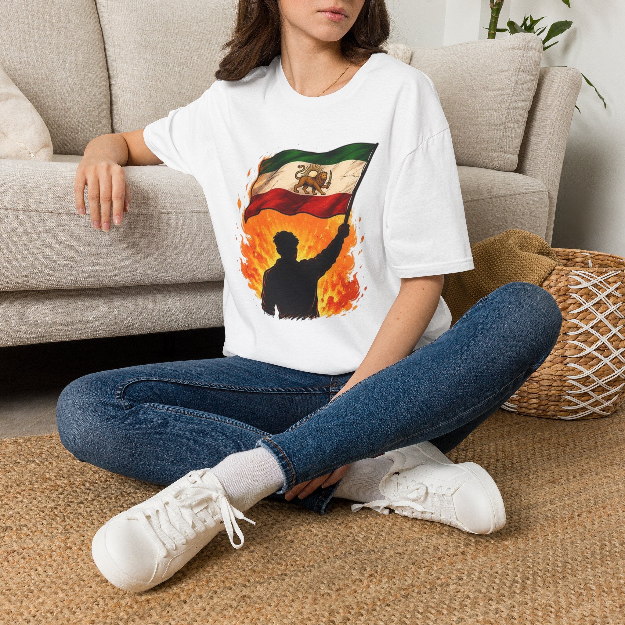 Persian Lion Flag T-Shirt — Vintage Iranian Flag Design