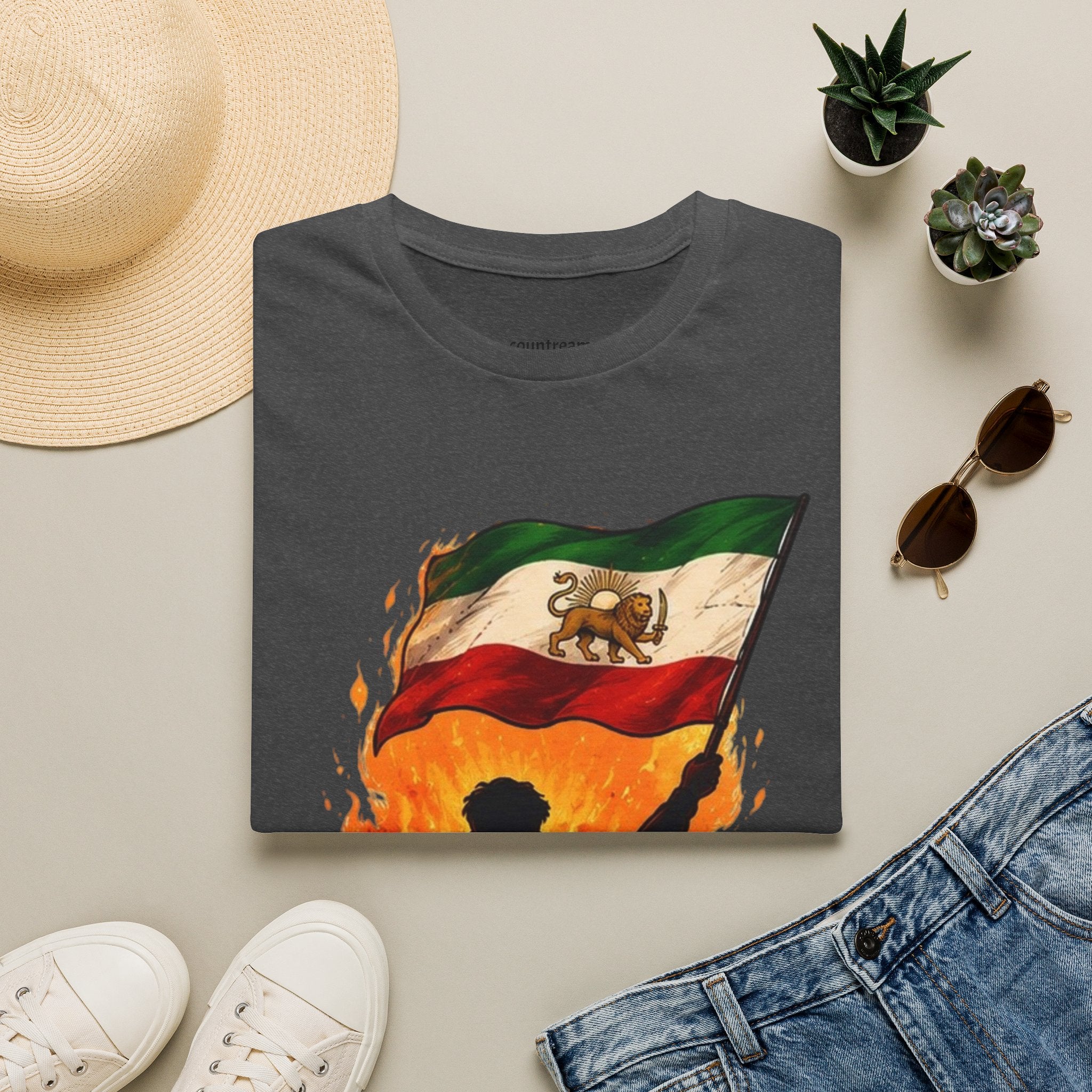 Persian Lion Flag T-Shirt — Vintage Iranian Flag Design