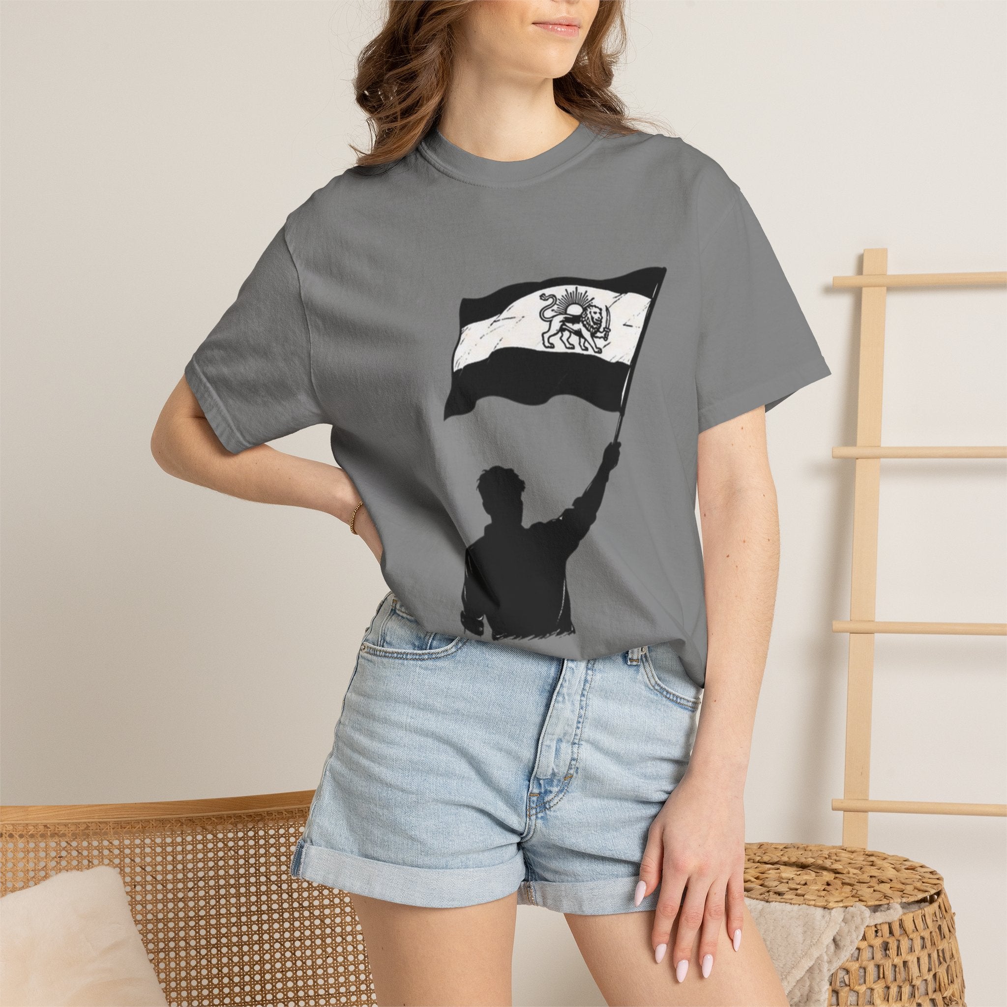 Lion Flag T-Shirt — Persian Lion Emblem Tee