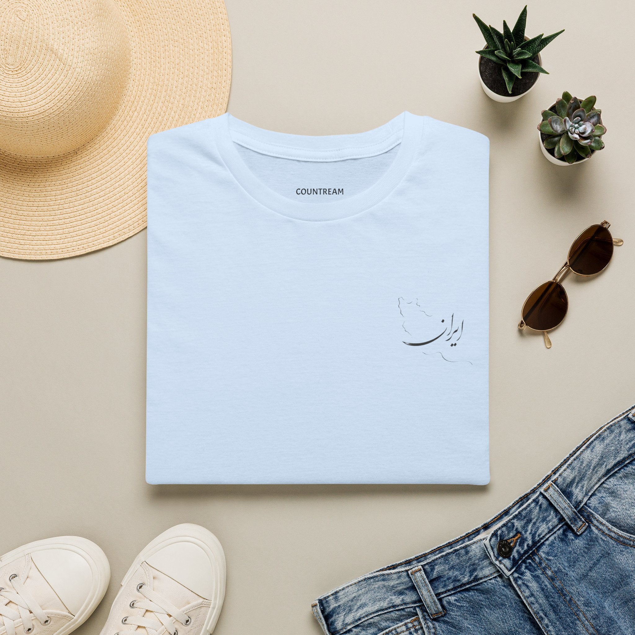 Minimalist Crescent Moon Tee — Small Embroidered Moon Graphic T-Shirt
