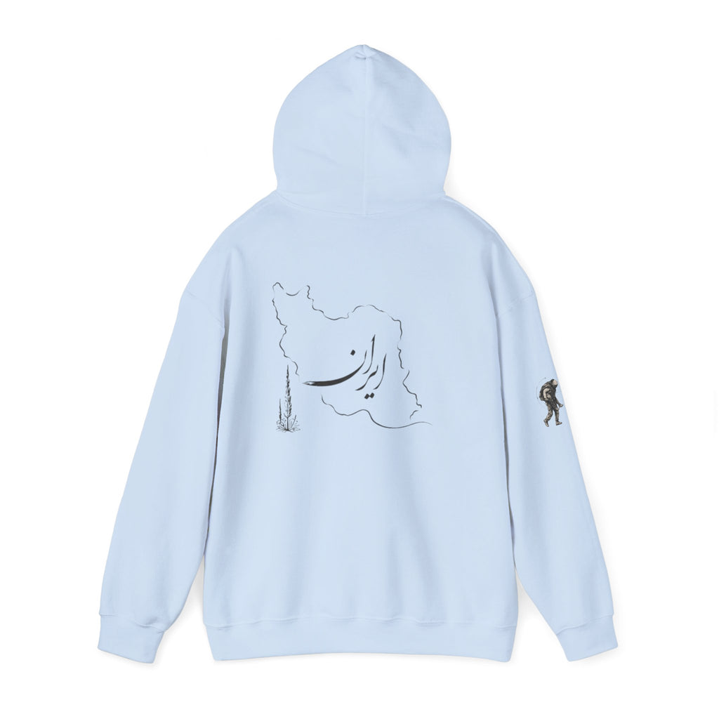 Persian Crest Hoodie – Iran Map & Lion Emblem Pullover
