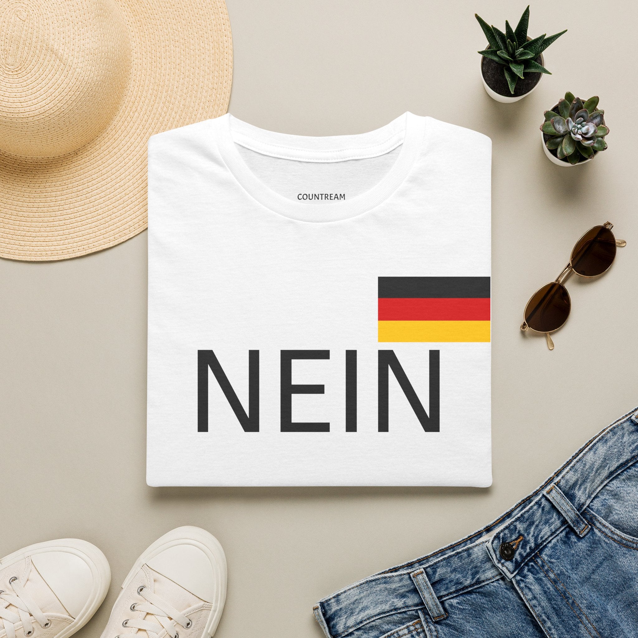 Nein T-Shirt with German Flag — Funny German Word Tee