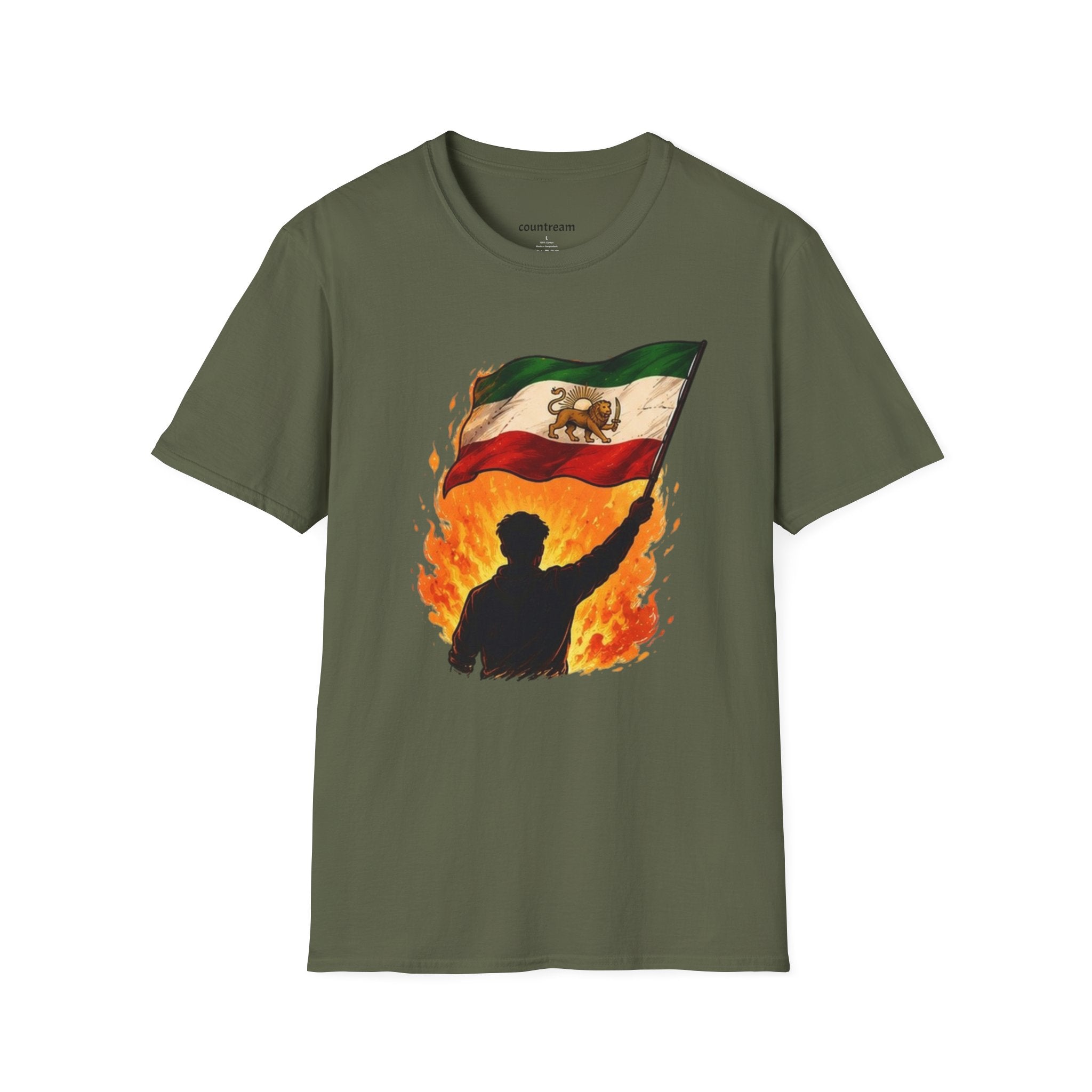 Persian Lion Flag T-Shirt — Vintage Iranian Flag Design
