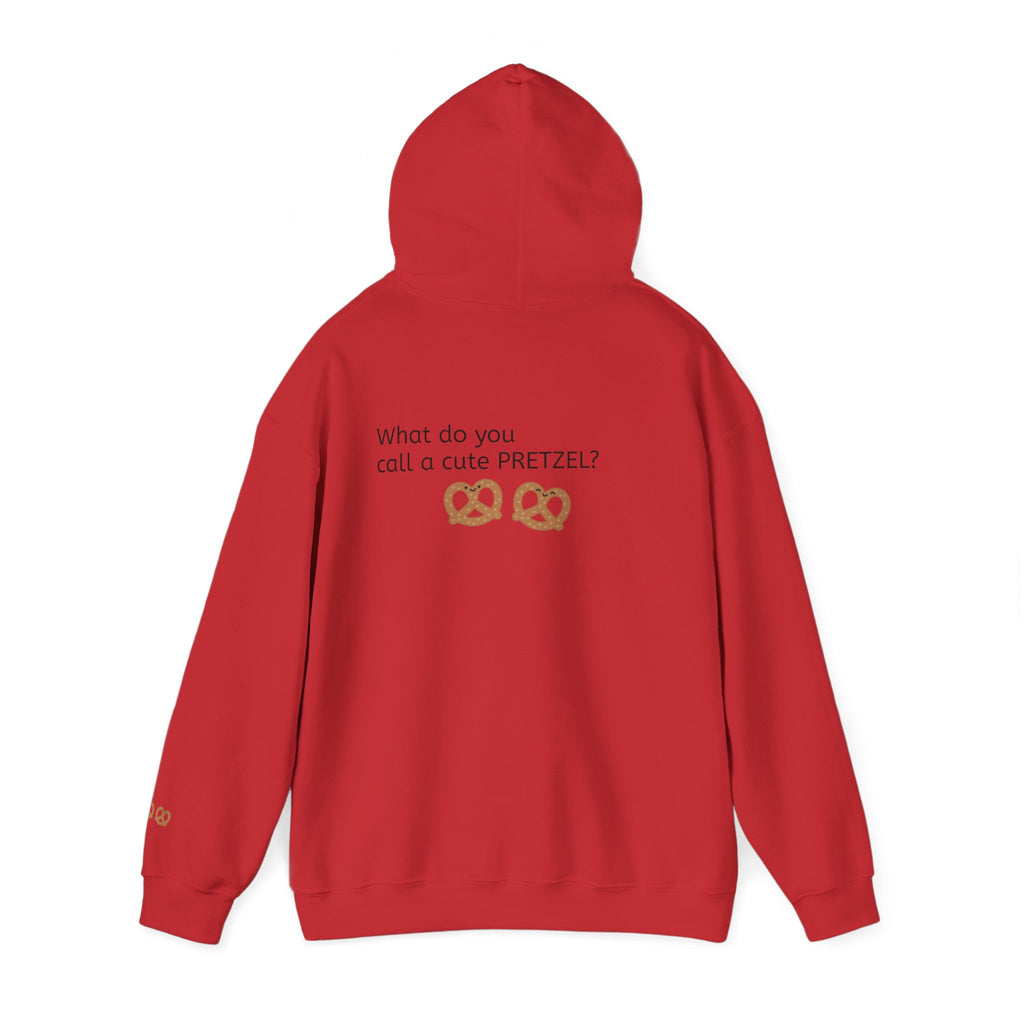 Pretzel Pun Hoodie — "CUTEZEL :))))" Graphic Sweatshirt (What do you call a cute PRETZEL?)