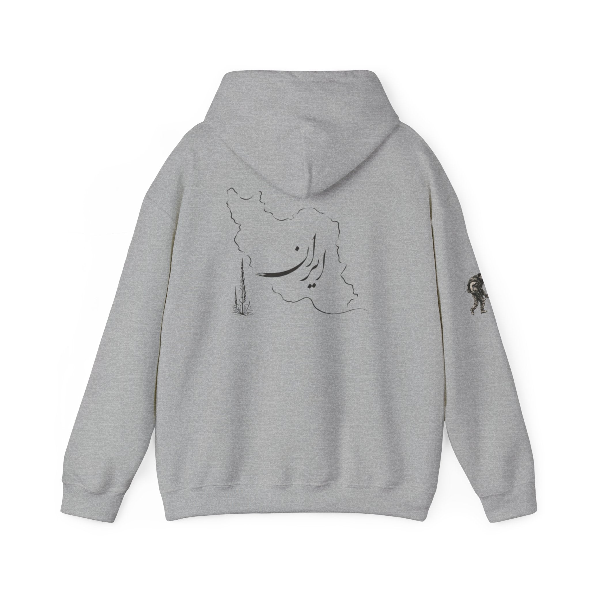 Persian Crest Hoodie – Iran Map & Lion Emblem Pullover