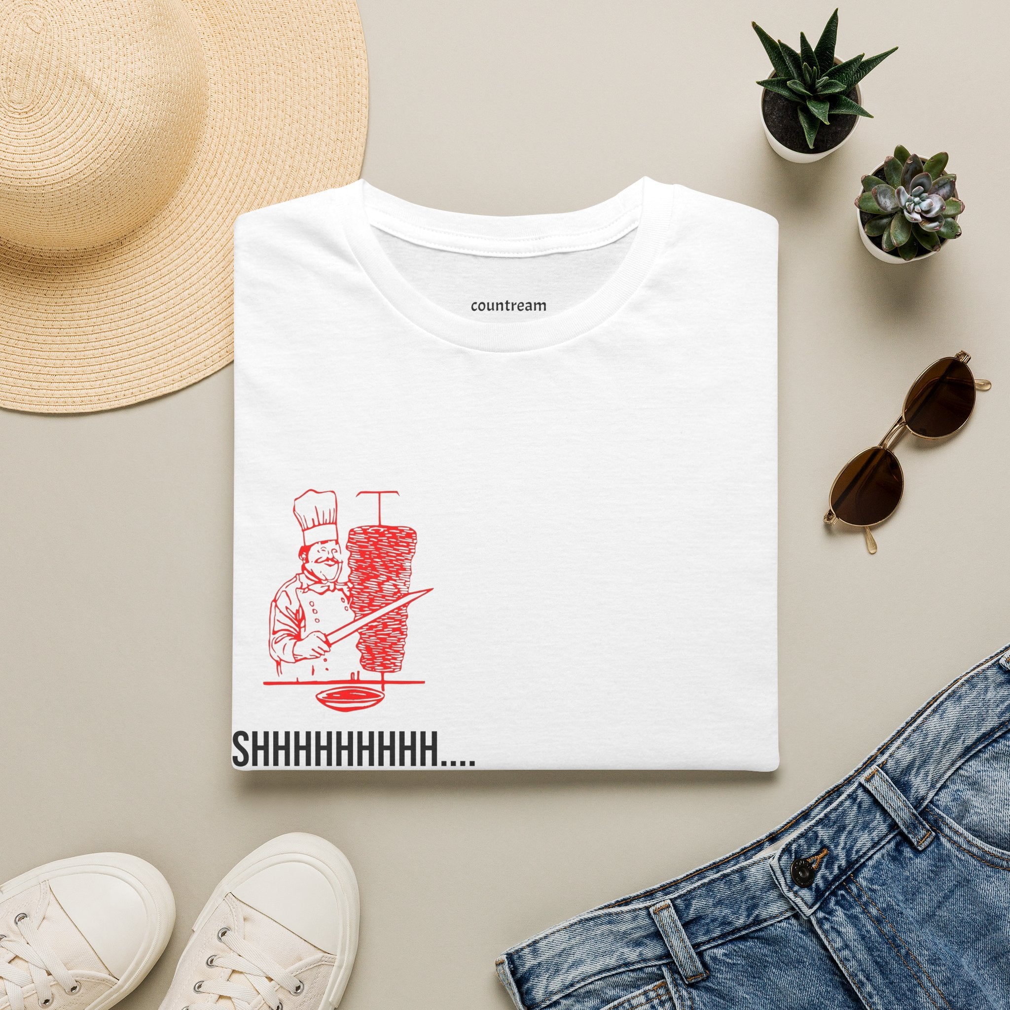 Doner Time T‑Shirt – Funny Shawarma Chef 'Shhhhhhhh...' Graphic Tee