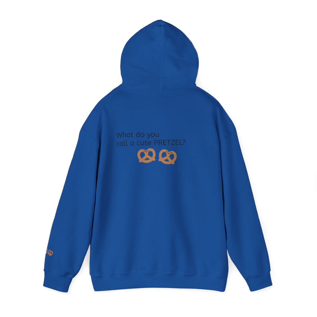Pretzel Pun Hoodie — "CUTEZEL :))))" Graphic Sweatshirt (What do you call a cute PRETZEL?)