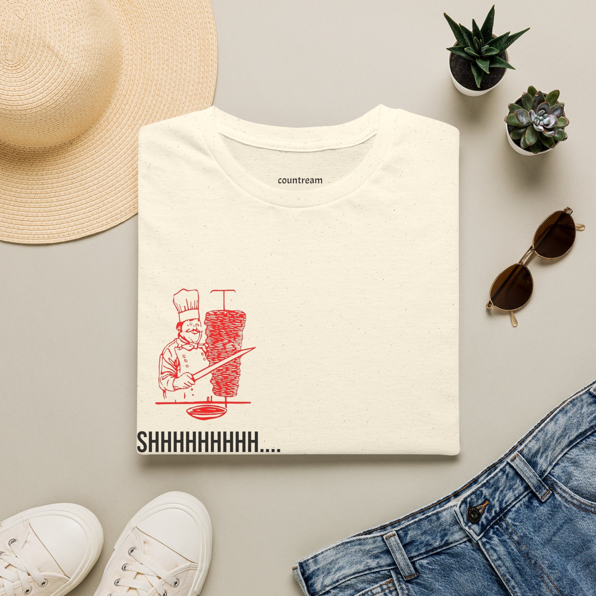 Doner Time T‑Shirt – Funny Shawarma Chef 'Shhhhhhhh...' Graphic Tee