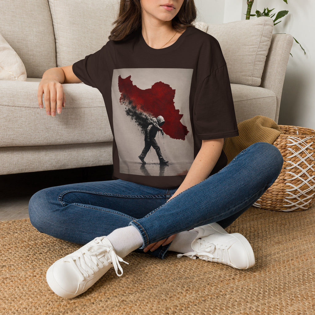 Lion Graphic T-Shirt — Regal Lion with Red Sun Art Print