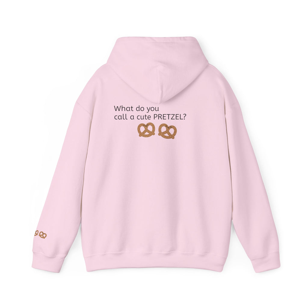 Pretzel Pun Hoodie — "CUTEZEL :))))" Graphic Sweatshirt (What do you call a cute PRETZEL?)