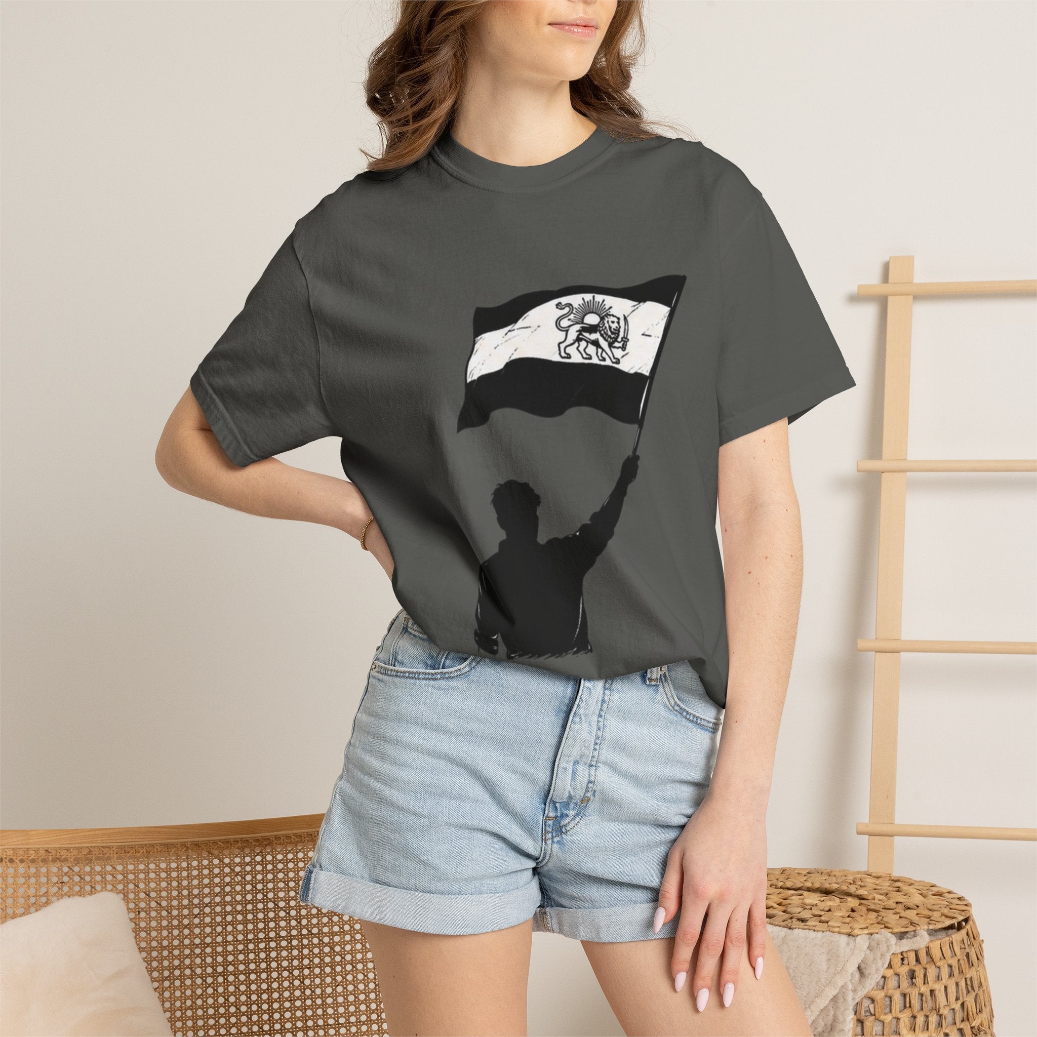 Lion Flag T-Shirt — Persian Lion Emblem Tee