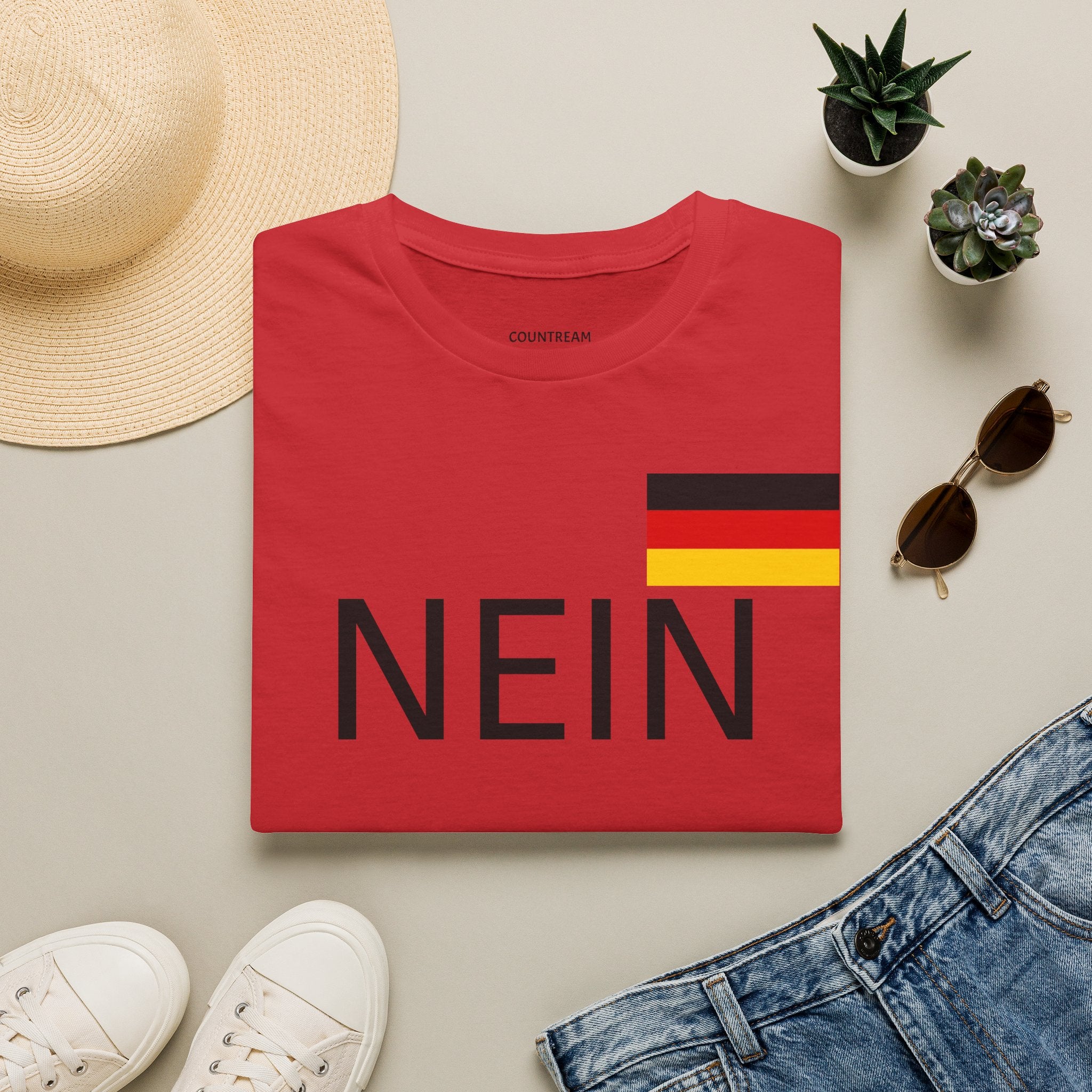 Nein T-Shirt with German Flag — Funny German Word Tee