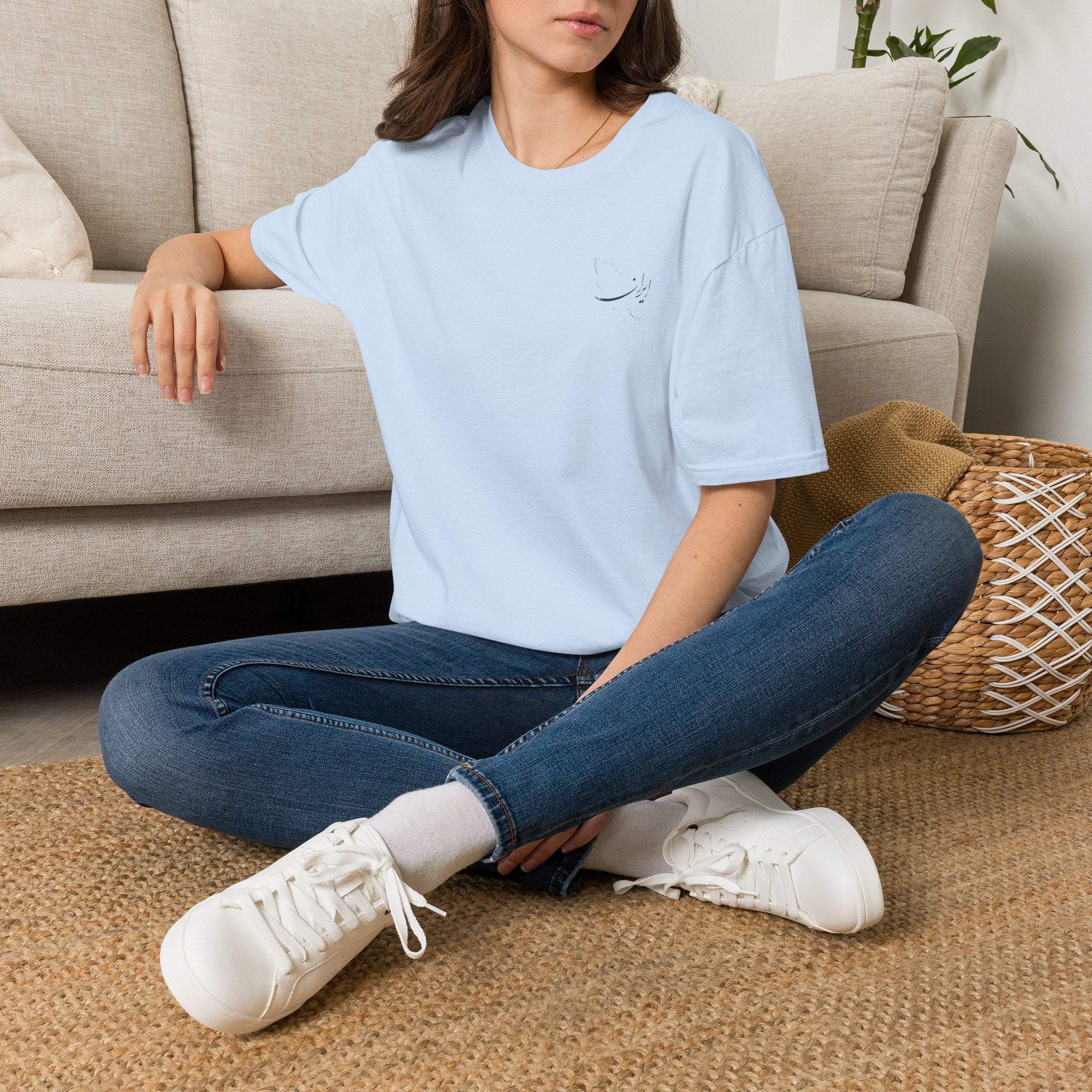 Minimalist Crescent Moon Tee — Small Embroidered Moon Graphic T-Shirt