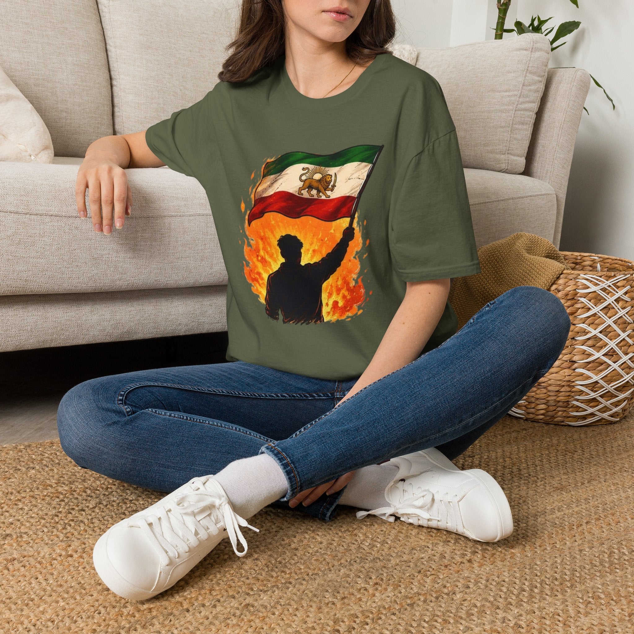 Persian Lion Flag T-Shirt — Vintage Iranian Flag Design
