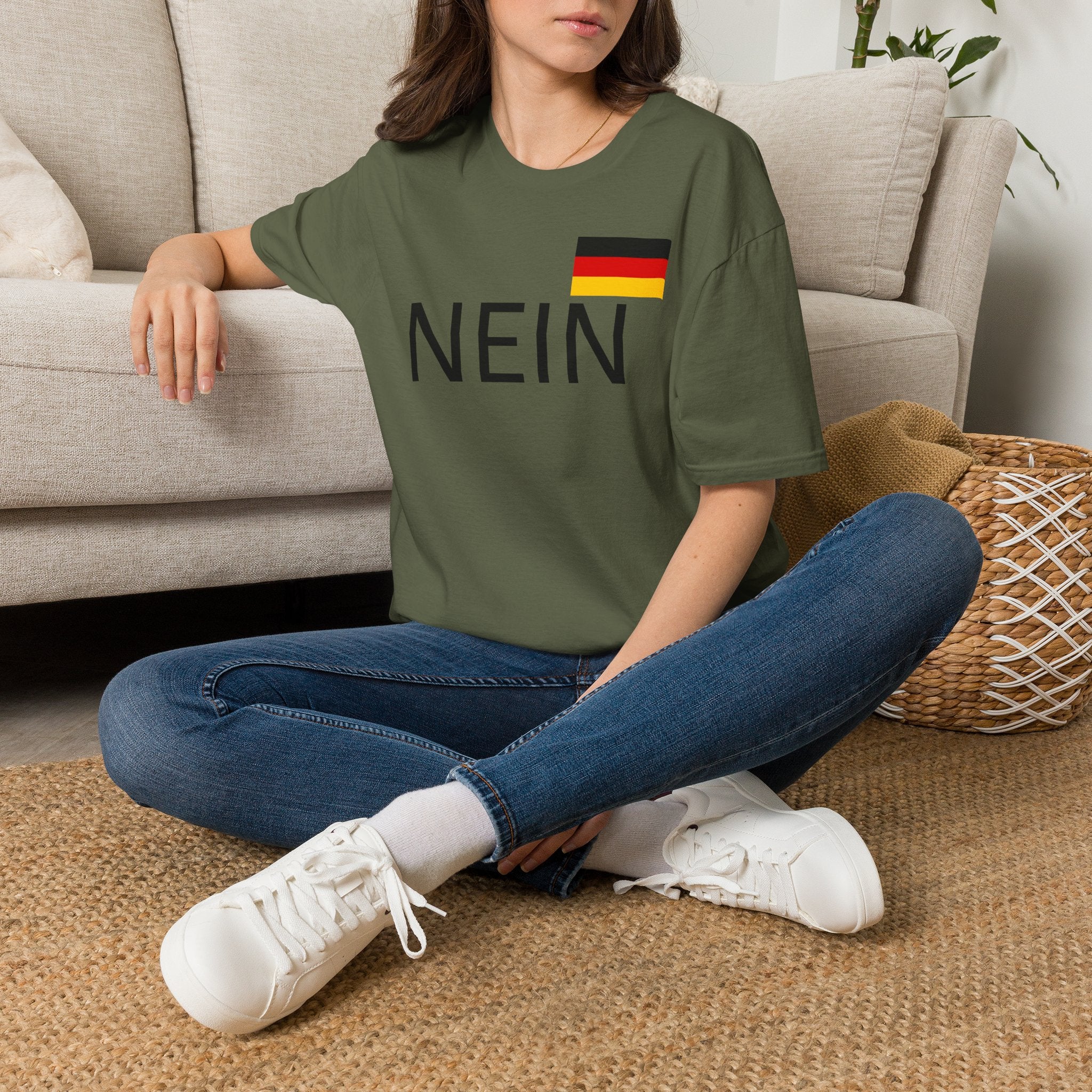 Nein T-Shirt with German Flag — Funny German Word Tee