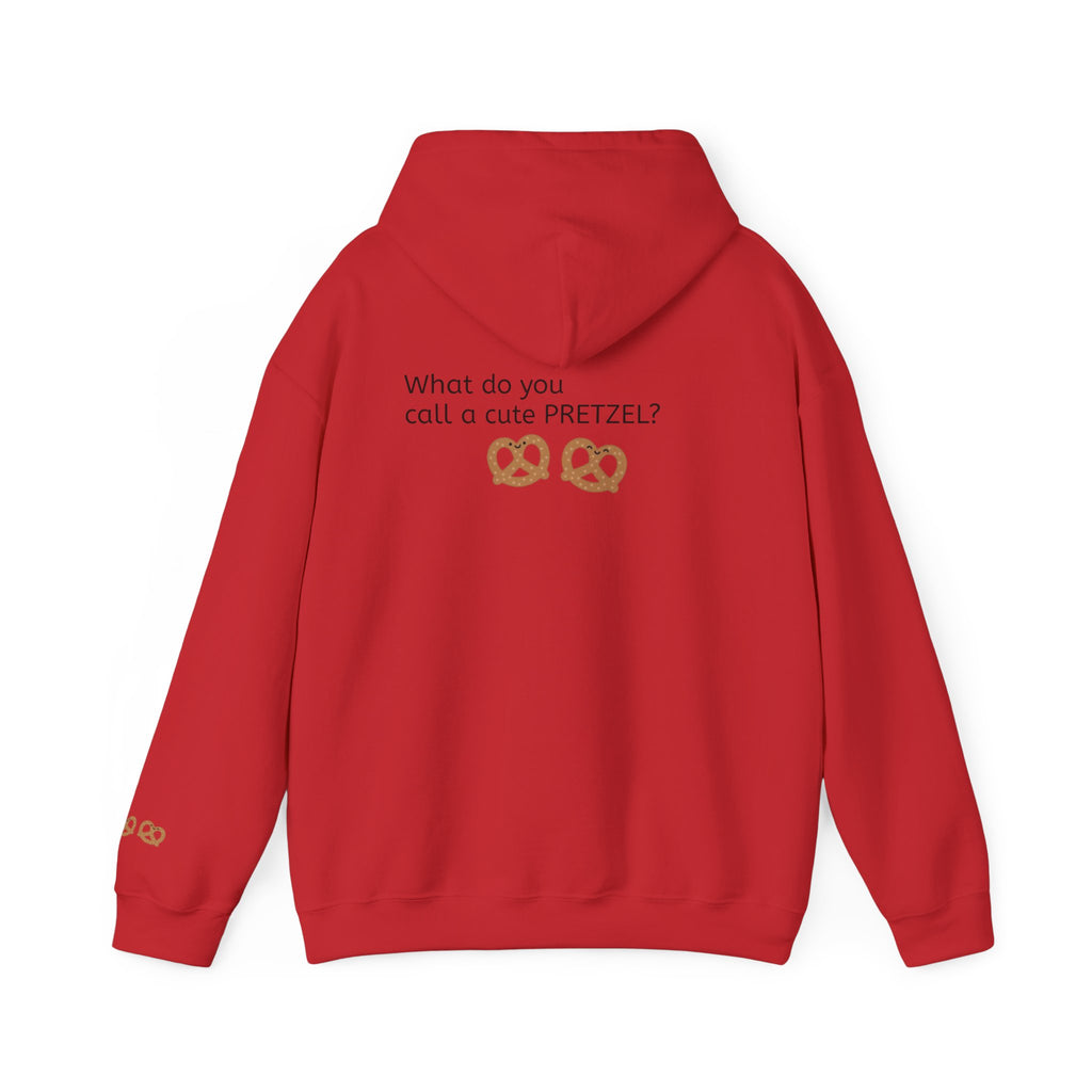 Pretzel Pun Hoodie — "CUTEZEL :))))" Graphic Sweatshirt (What do you call a cute PRETZEL?)