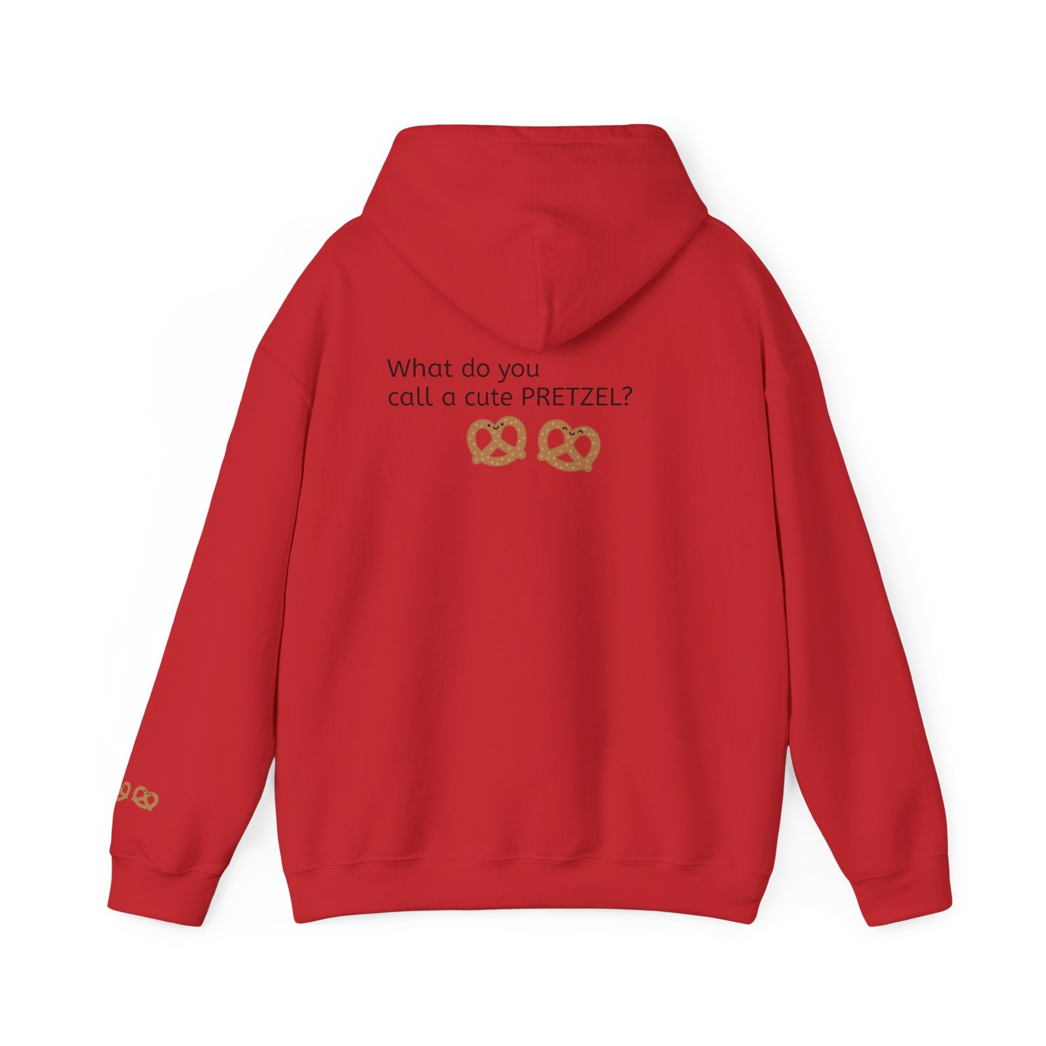 Pretzel Pun Hoodie — "CUTEZEL :))))" Graphic Sweatshirt (What do you call a cute PRETZEL?)