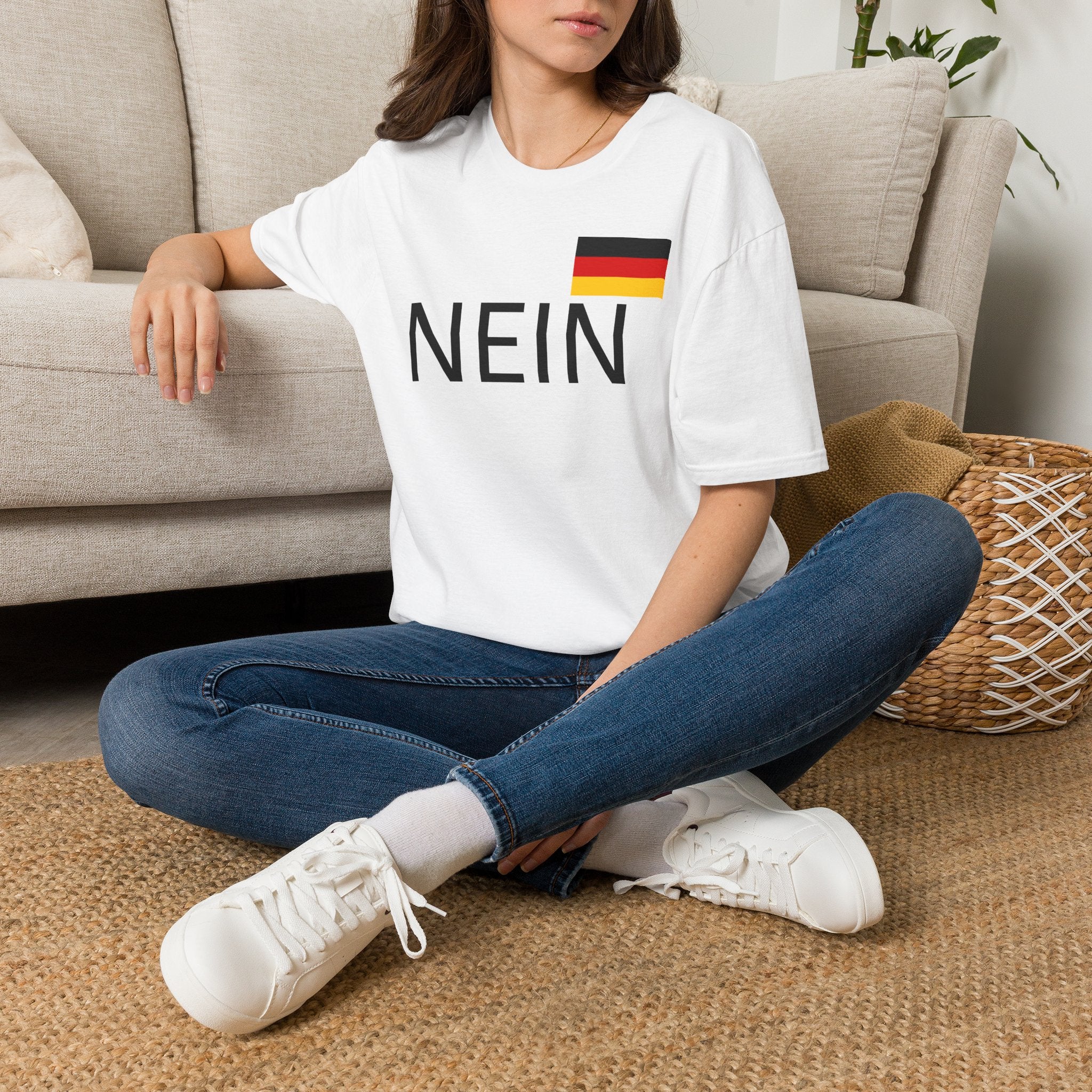 Nein T-Shirt with German Flag — Funny German Word Tee