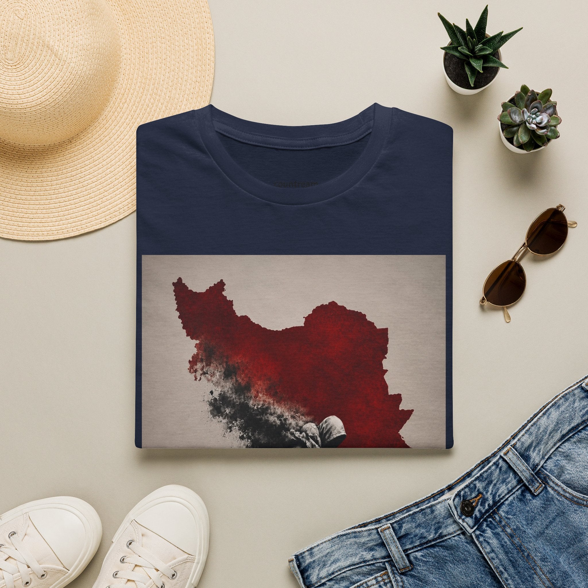 Lion Graphic T-Shirt — Regal Lion with Red Sun Art Print