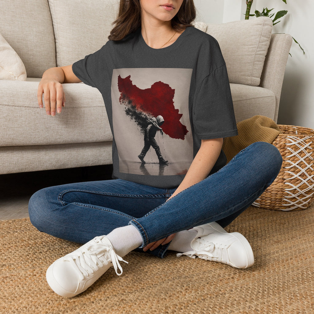 Lion Graphic T-Shirt — Regal Lion with Red Sun Art Print