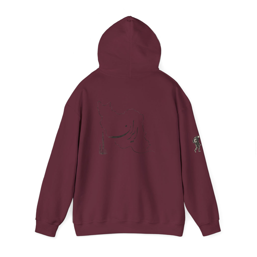 Persian Crest Hoodie – Iran Map & Lion Emblem Pullover