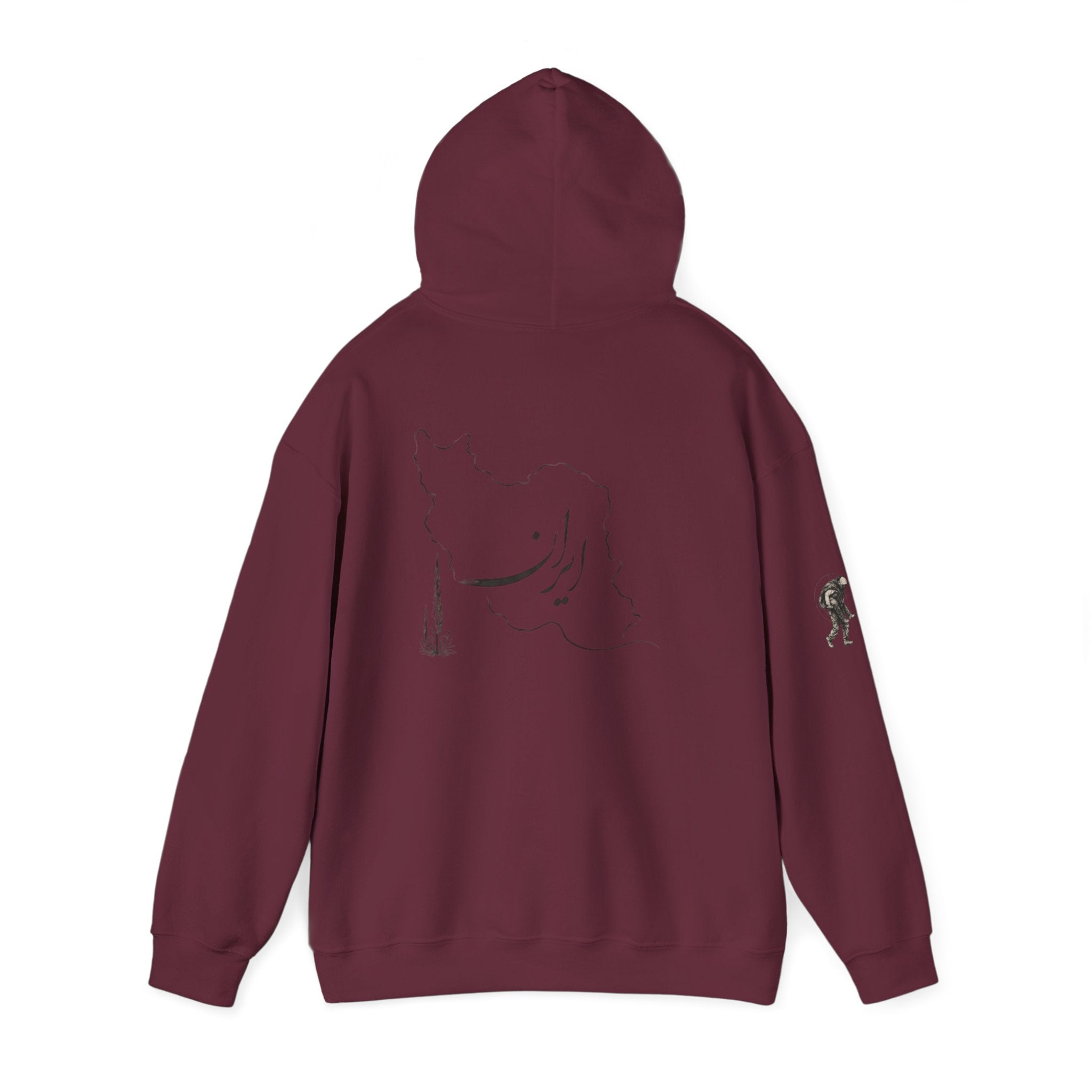 Persian Crest Hoodie – Iran Map & Lion Emblem Pullover
